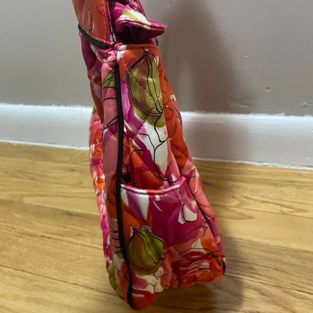 Vera Bradley Wilma Quilted Top Zip Floral Shoulder Bag Vintage Rose Retired Pink
